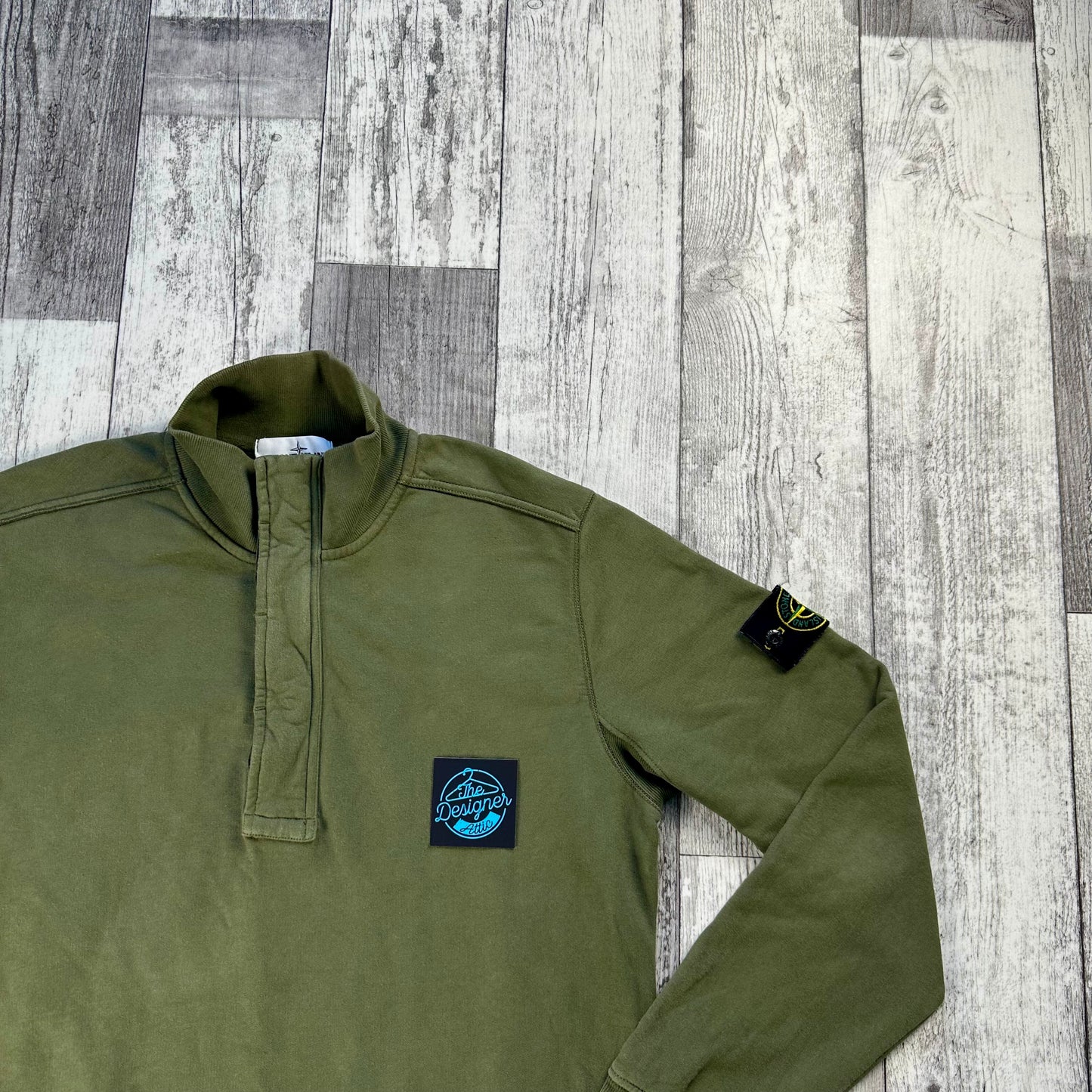 Stone Island Button Quarter Zip - Large
