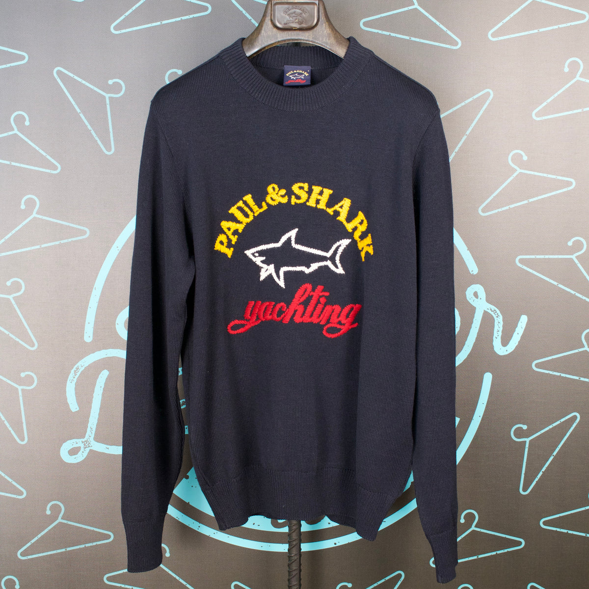 SALE! Paul & Shark Merino Embroidered Knit Sweater - Medium
