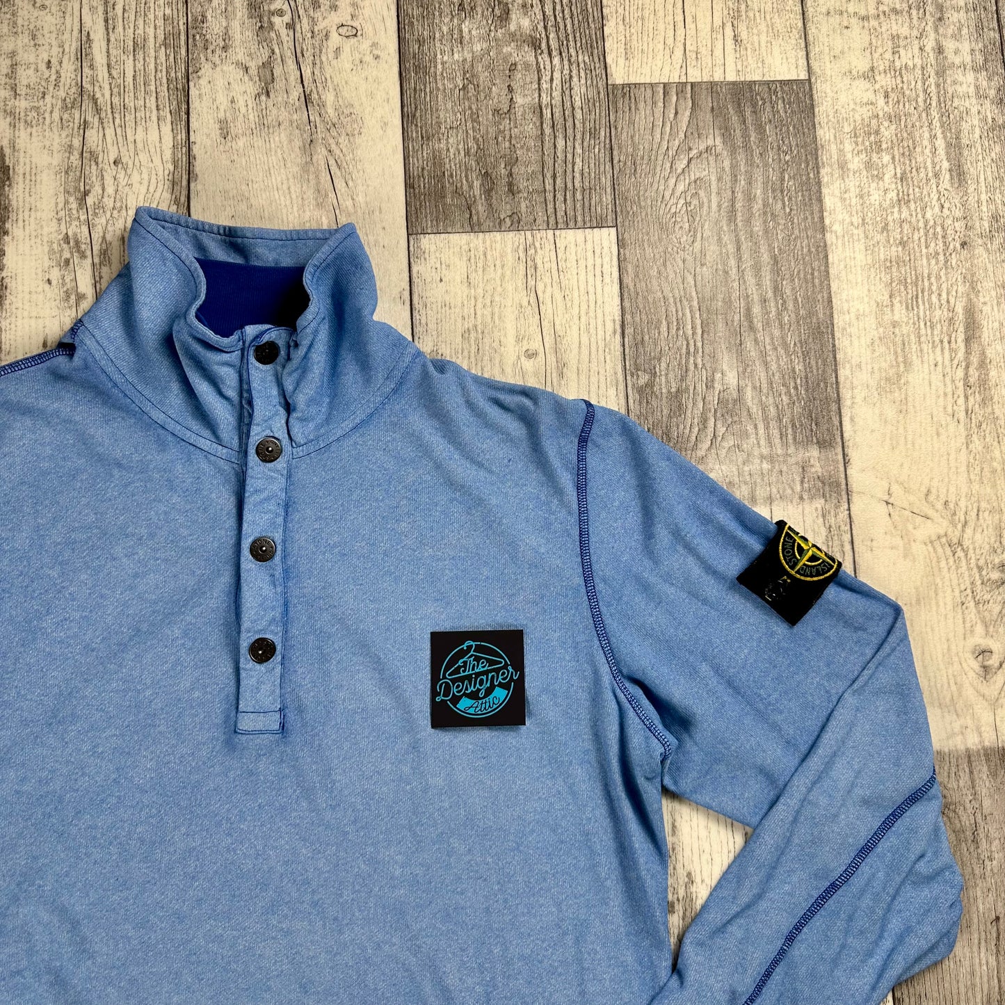 Stone Island Buttoned Quarter Zip - Large