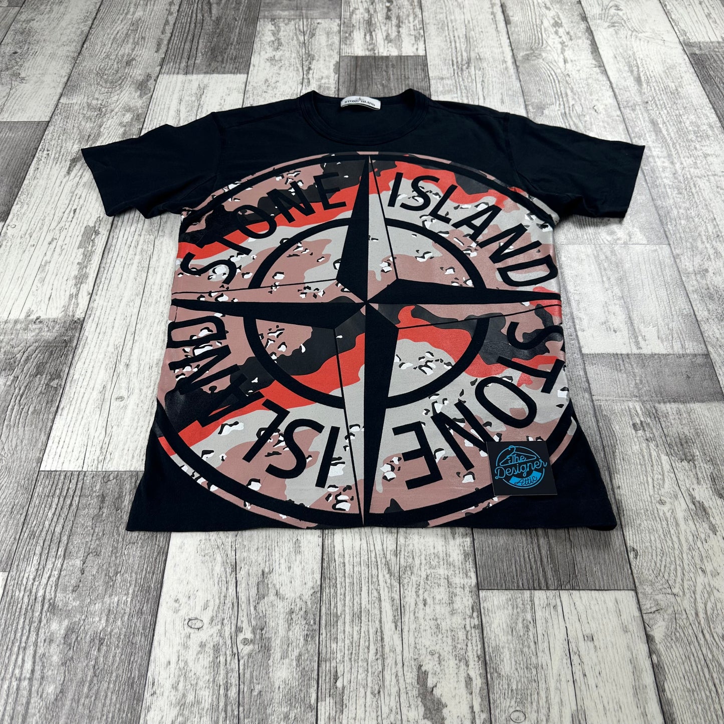 Stone Island Compass Camo Cotton T Shirt - Medium
