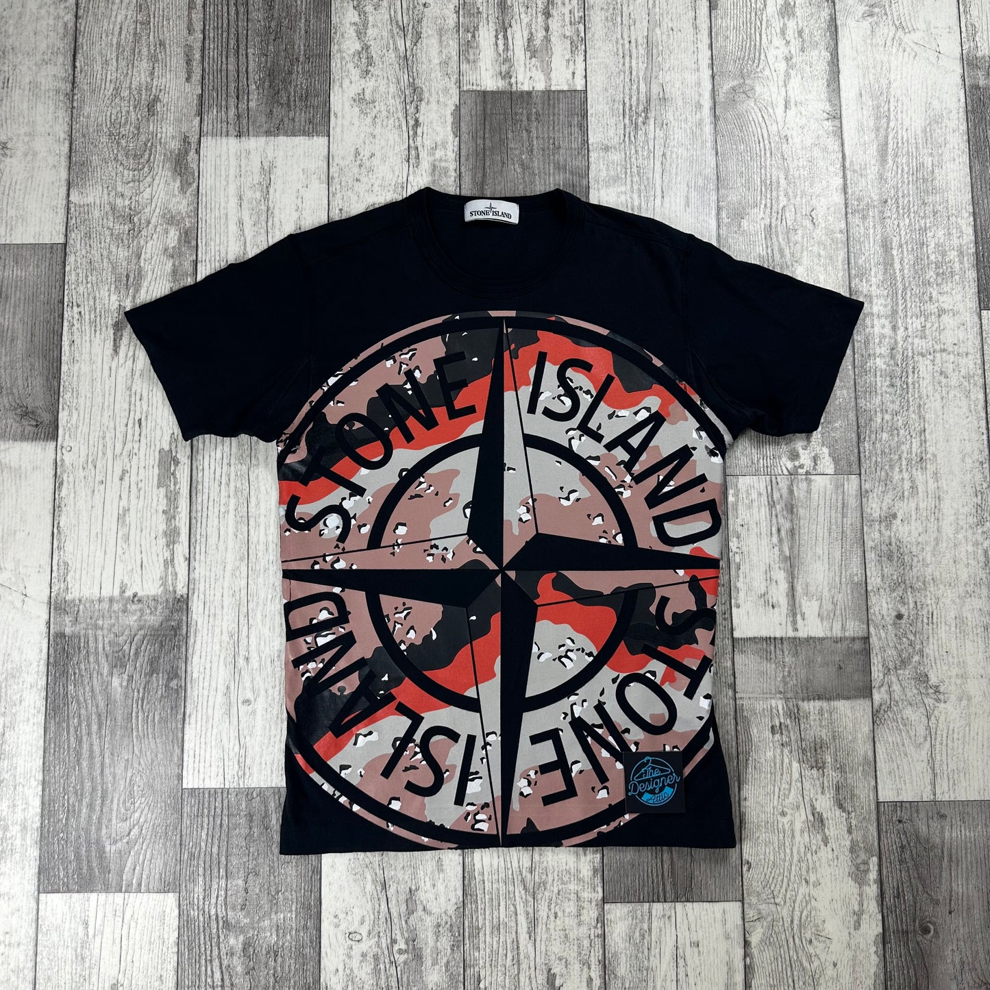 Stone Island Compass Camo Cotton T Shirt - Medium