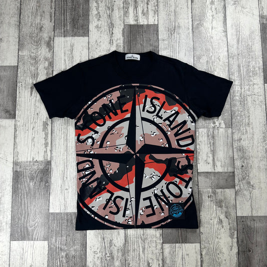 Stone Island Compass Camo Cotton T Shirt - Medium