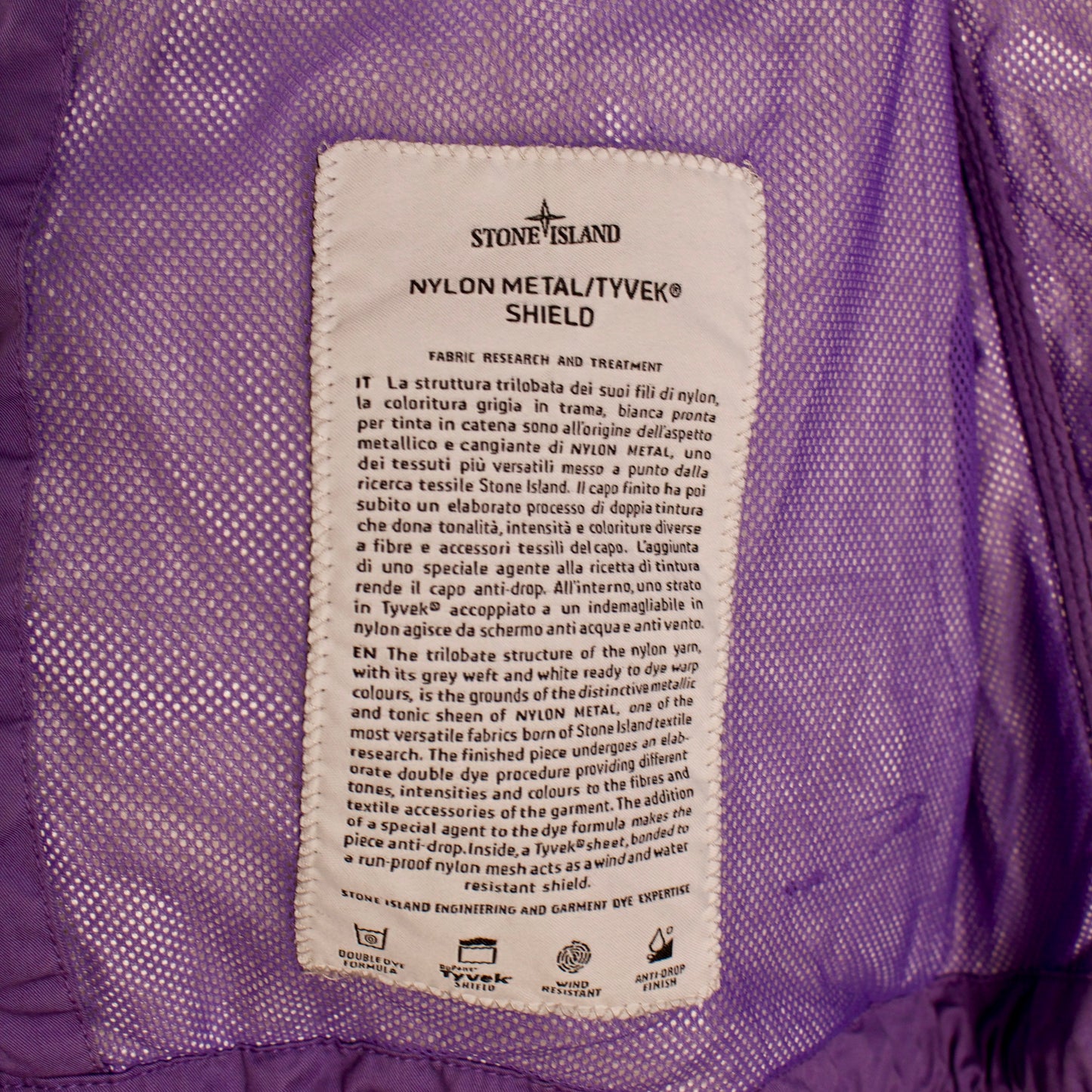 Stone Island Nylon Metal Tyvek Jacket - Large