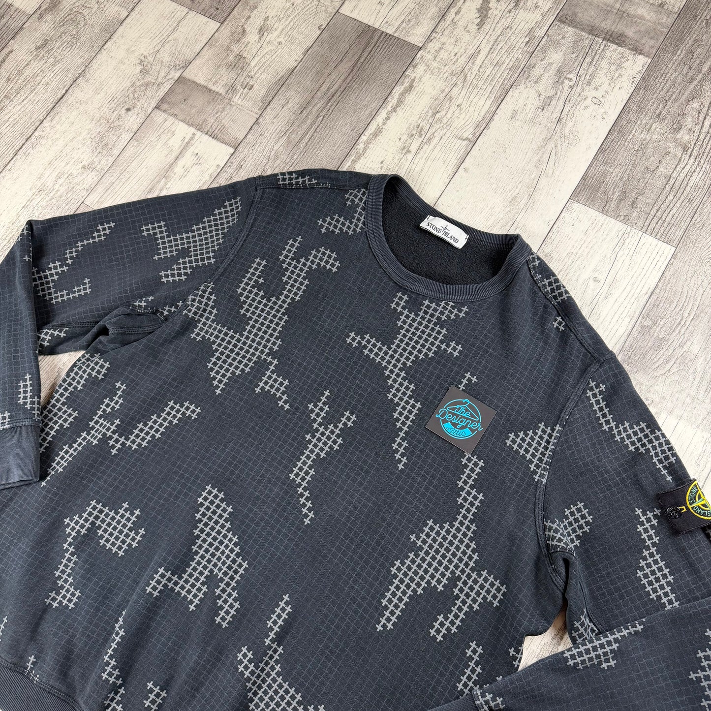 Stone Island Grid Camo Sweater - 3XL