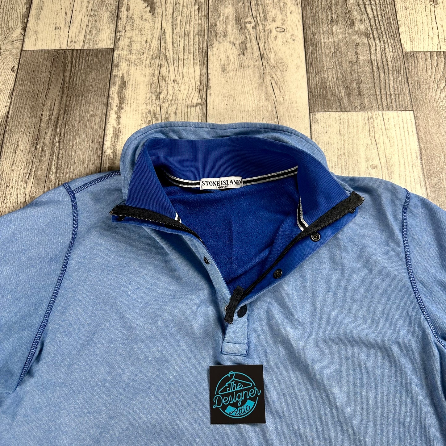 Stone Island Buttoned Quarter Zip - Large
