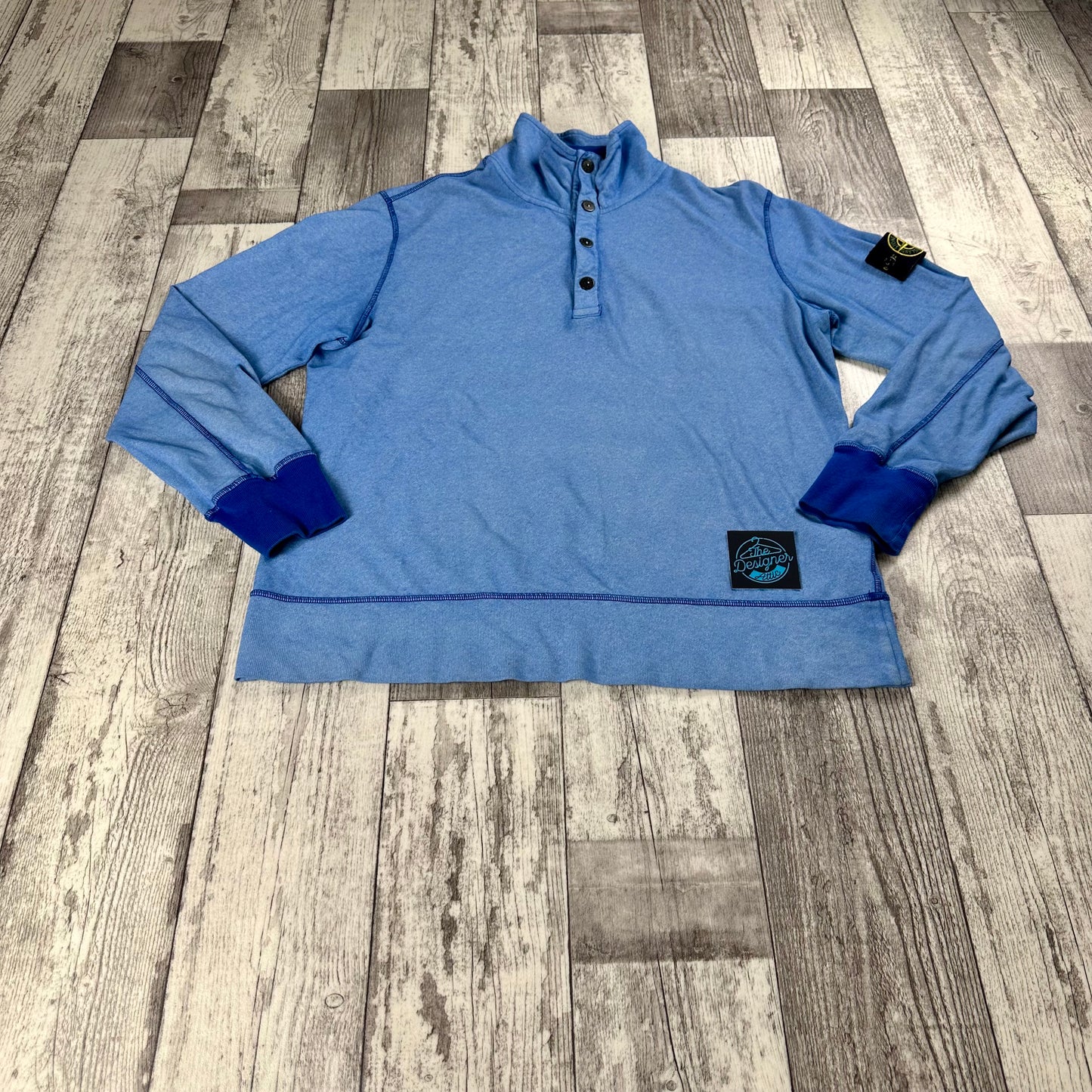 Stone Island Buttoned Quarter Zip - Large