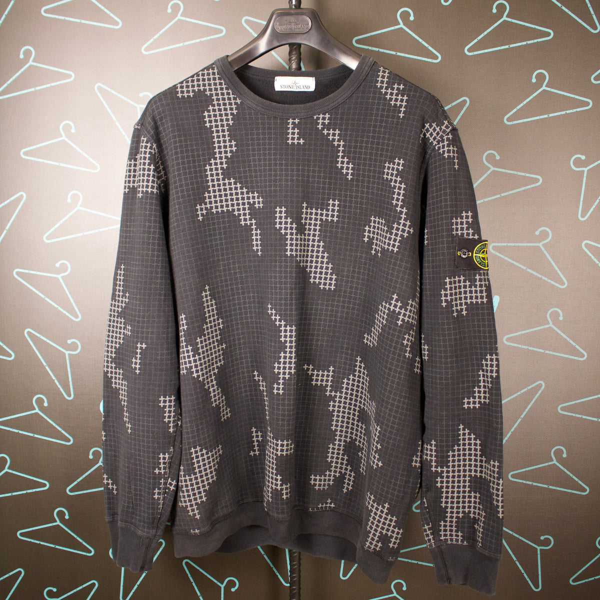 Stone Island Grid Camo Sweater - 2XL / 3XL