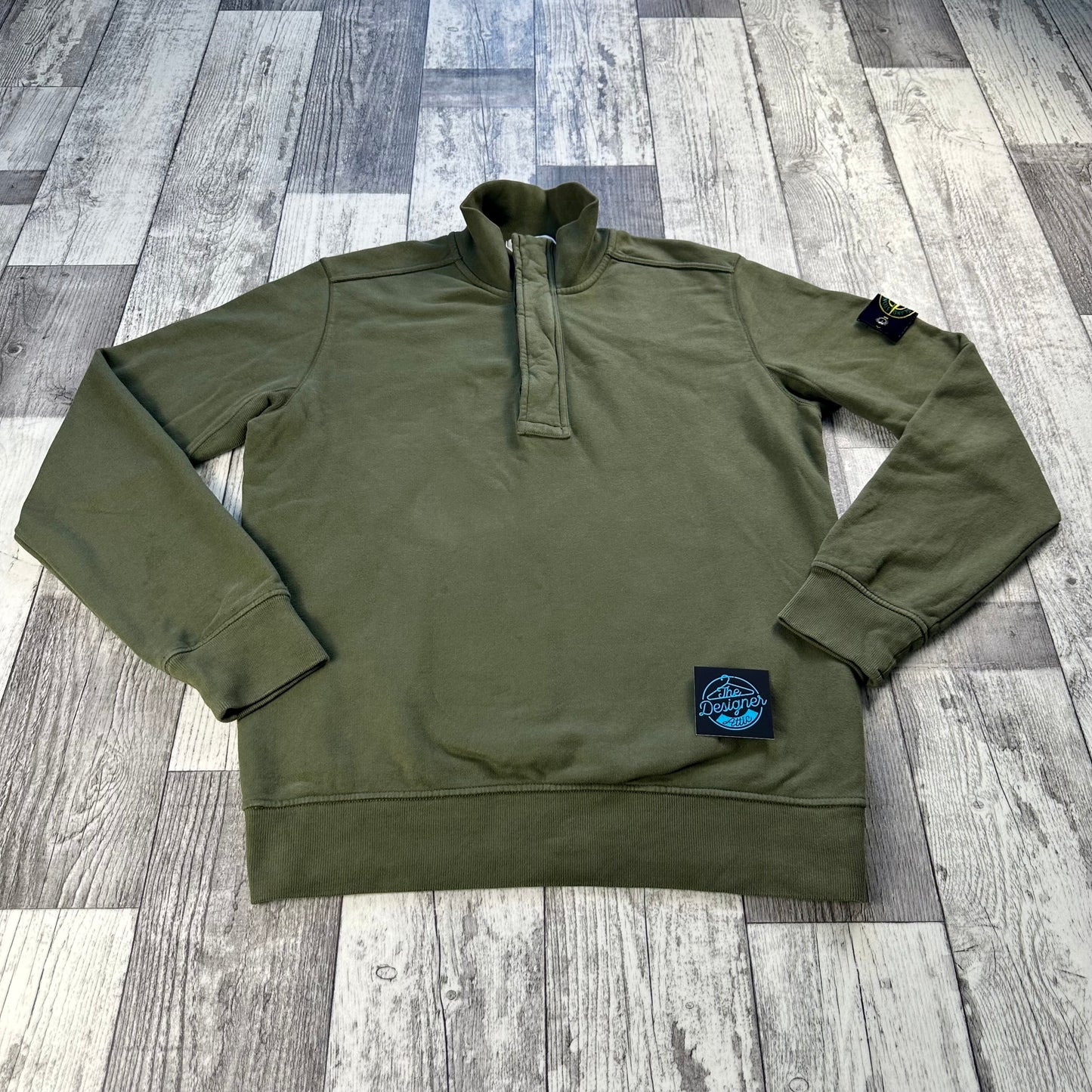Stone Island Button Quarter Zip - Large