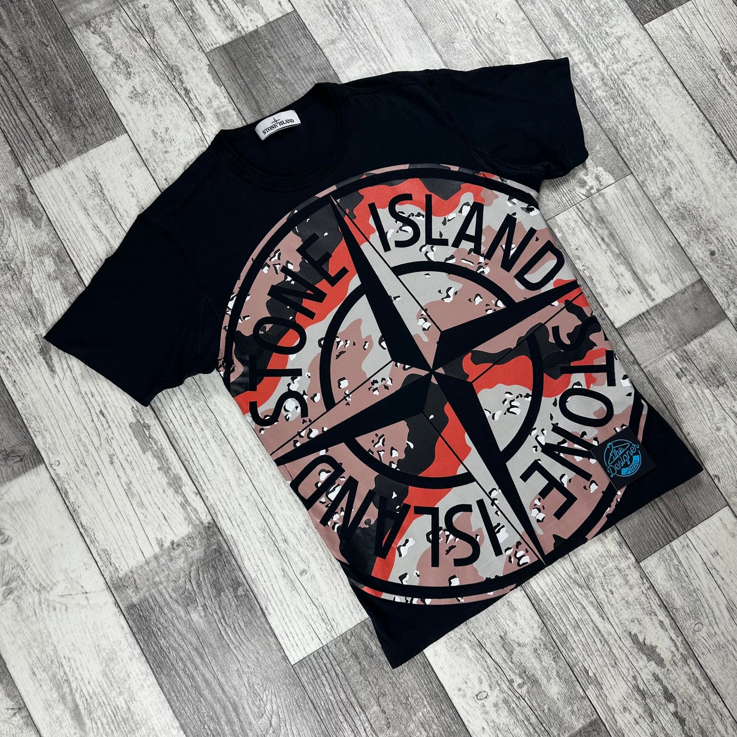 Stone Island Compass Camo Cotton T Shirt - Medium