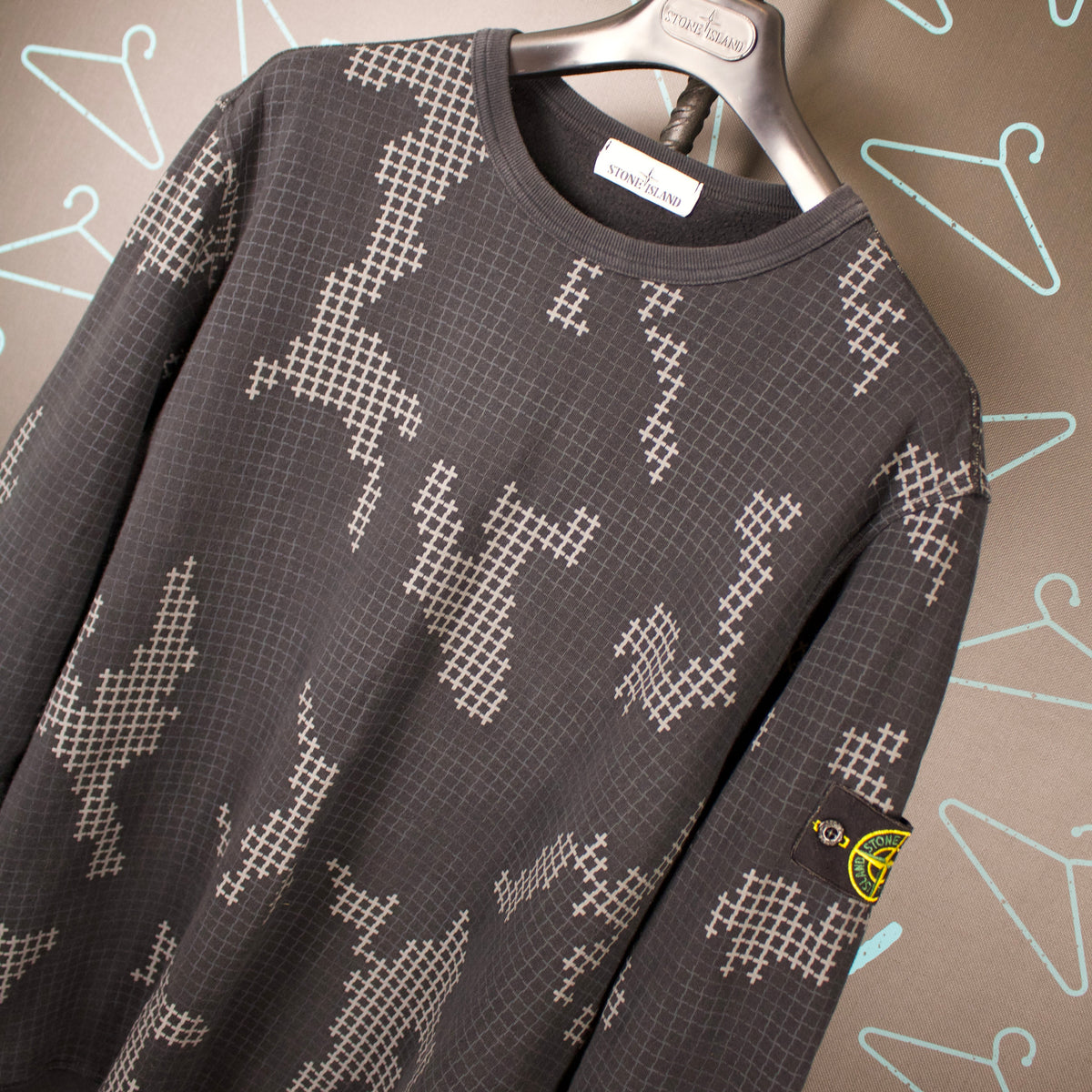 Stone Island Grid Camo Sweater - 2XL / 3XL