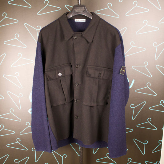 Stone Island A/W '94 Military Knit Jumper with Green Edge Badge - ExL / 2XL