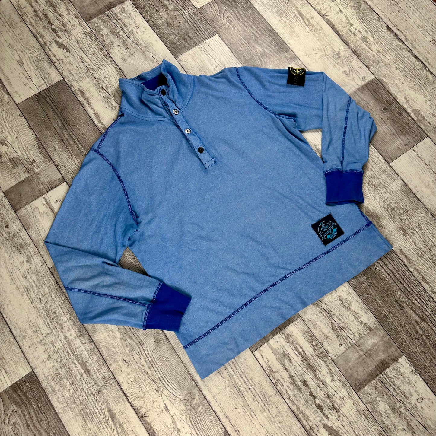 Stone Island Buttoned Quarter Zip - Large