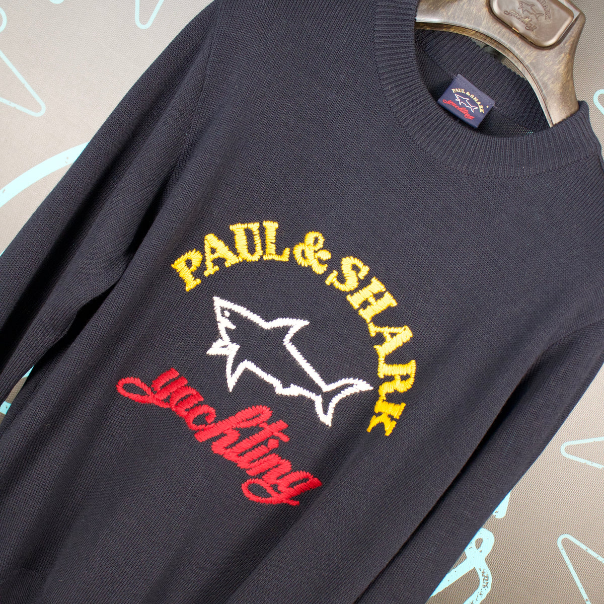 SALE! Paul & Shark Merino Embroidered Knit Sweater - Medium